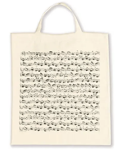 Cotton Tote Bag with Short Handles - Sheet Music Design - Remenyi House of Music