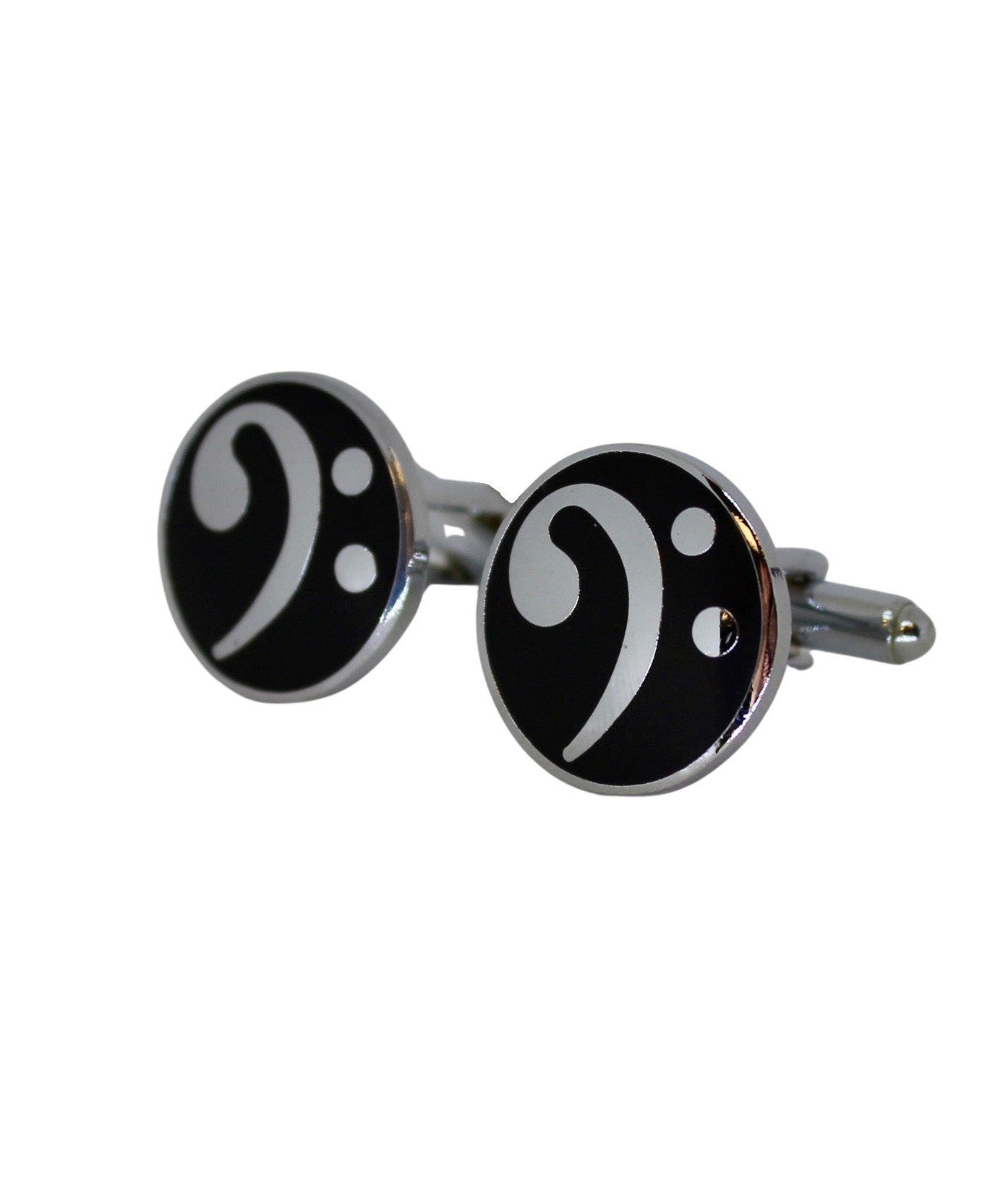 Cuff Links - Bass Clef Round - Remenyi House of Music