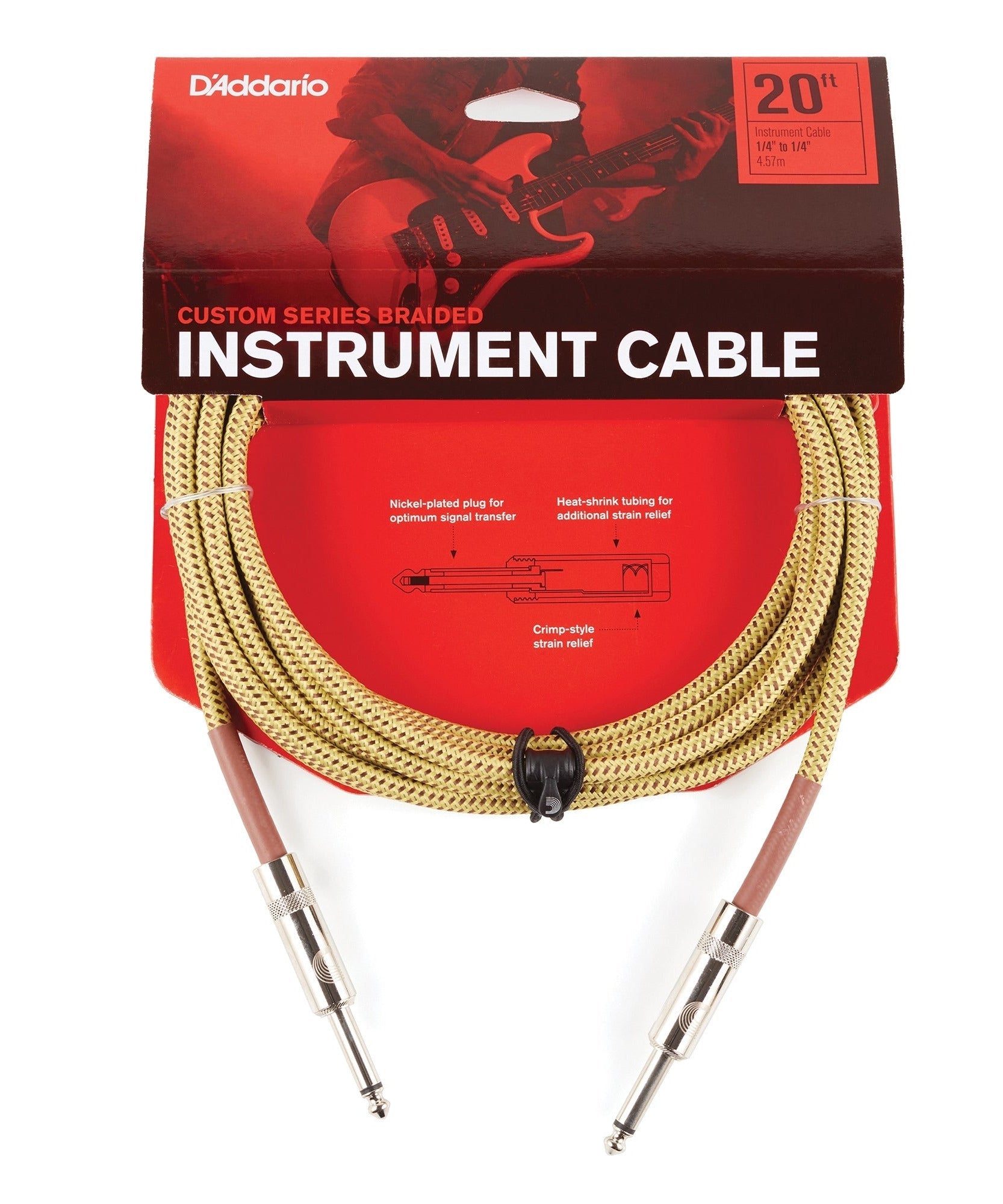 D Addario Planet Waves Braided Instrument Cable - Remenyi House of Music