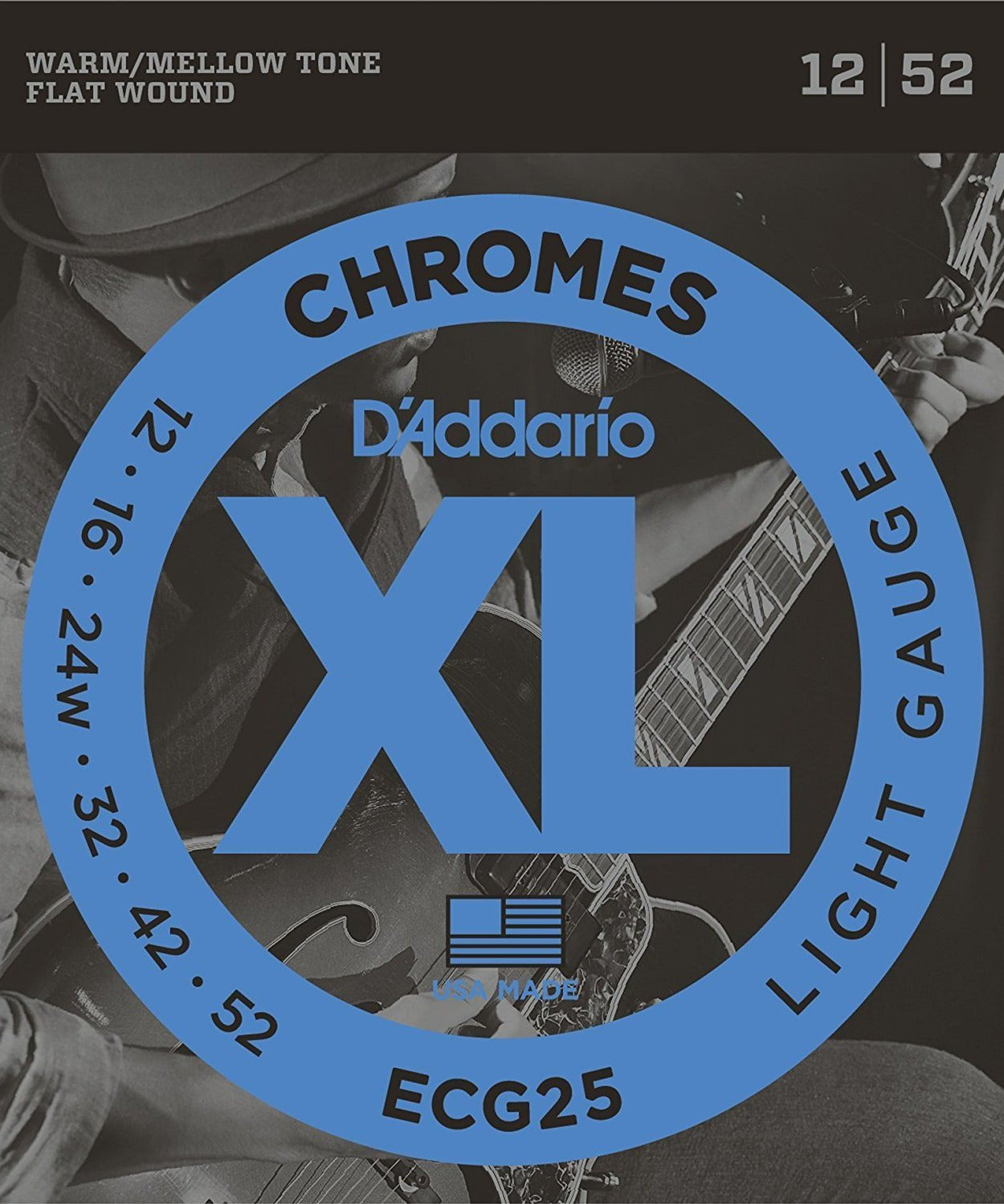 D'Addario ECG25 Chromes Flat Wound LIGHT 12 - 52 - Remenyi House of Music