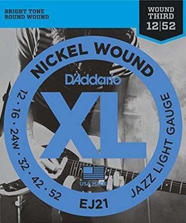 D'Addario EJ21 - Nickel Wound JAZZ LIGHT 12 - 52 - Remenyi House of Music