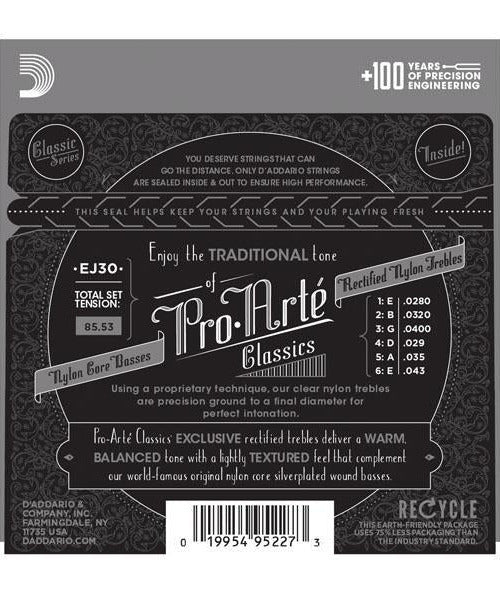 D'Addario EJ30 Classic Rectified Nylon NT Guitar Strings, Full Set - Remenyi House of Music