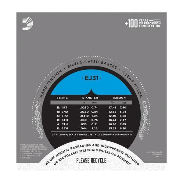 D'Addario EJ31 Pro - Arte Rectified Trebles - Hard Tension - Remenyi House of Music