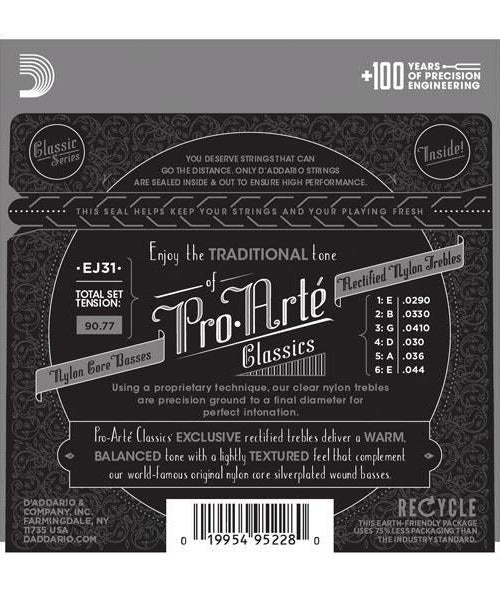 D'Addario EJ31 Pro - Arte Rectified Trebles - Hard Tension - Remenyi House of Music