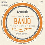 D'Addario EJ55 5 - String Banjo Phosphor Bronze Medium 10 - 23 - Remenyi House of Music