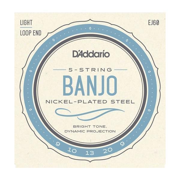 D'Addario EJ60 5 - String Banjo, Nickel, Light, 9 - 20 - Remenyi House of Music