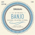 D'Addario EJ60 - Nickel 5 - String Banjo Light 9 - 20 - Remenyi House of Music