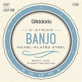 D'Addario EJ60 - Nickel 5 - String Banjo Light 9 - 20 - Remenyi House of Music