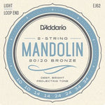 D'Addario EJ62 80/20 Bronze Mandolin Strings, Light, 10 - 34 - Remenyi House of Music