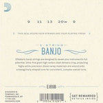 D'Addario EJ69B - Phosphor Bronze 5 - String Ball End Banjo, Light, 9 - 20 - Remenyi House of Music