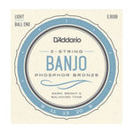 D'Addario EJ69B - Phosphor Bronze 5 - String Ball End Banjo, Light, 9 - 20 - Remenyi House of Music