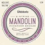 D'Addario EJ70 Phosphor Bronze Mandolin Strings, Ball End, Medium/Light, 11 - 38 - Remenyi House of Music