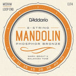 D'Addario EJ74 Mandolin Strings, Phosphor Bronze, Medium, 11 - 40 - Remenyi House of Music