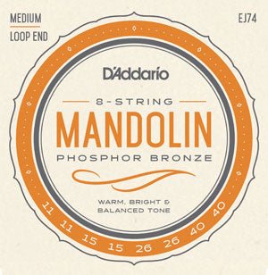 D'Addario EJ74 Mandolin Strings, Phosphor Bronze, Medium, 11 - 40 - Remenyi House of Music