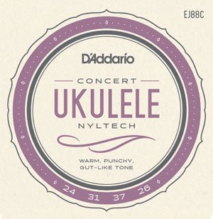 D'Addario EJ88C Nyltech Ukulele, Concert - Remenyi House of Music