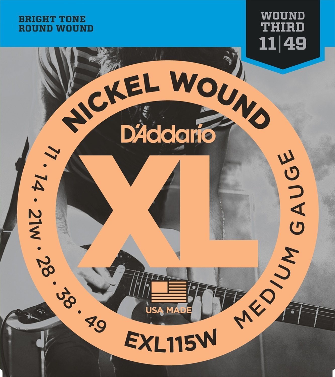 D'Addario EXL115W - Nickel Wound BLUES/JAZZ ROCK /WND 3 11 - 49 - Remenyi House of Music