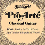 D'Addario J4306 Pro - Arte Single Classical Guitar String - Silver Plated Wound, E, Light - Remenyi House of Music