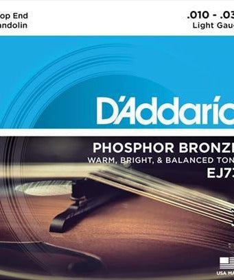 D'Addario J73 Mandolin Strings, Phosphor Bronze, Light, 10 - 38 - Remenyi House of Music