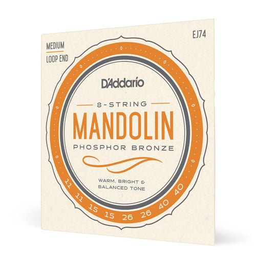 D'Addario J74 Mandolin Strings Phosphor Bronze, Medium 11 - 40 - Remenyi House of Music