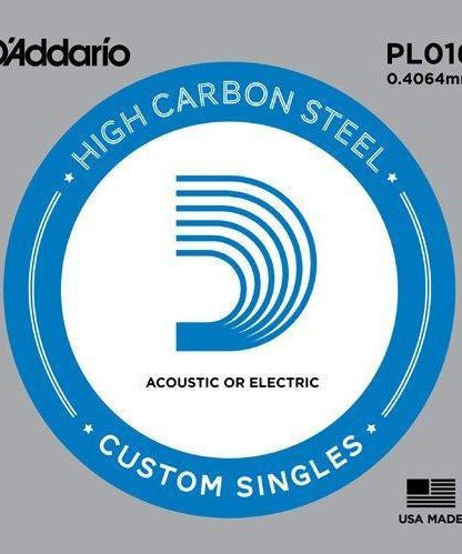 D'Addario PL016 Plain Steel Guitar Single String .016 - Remenyi House of Music