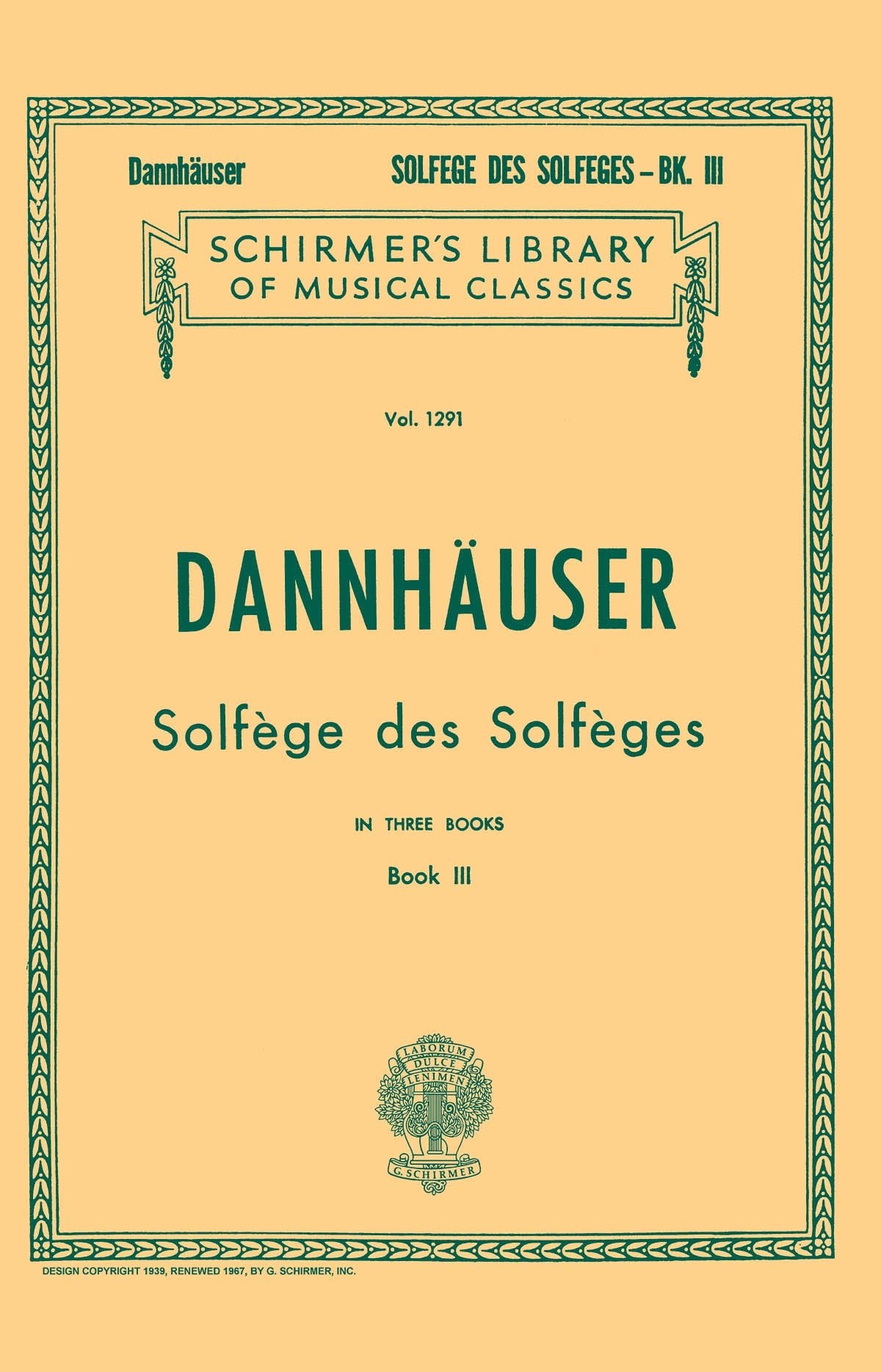 Dannhauser, A.L. - Solfège des Solfèges - Book III - Remenyi House of Music