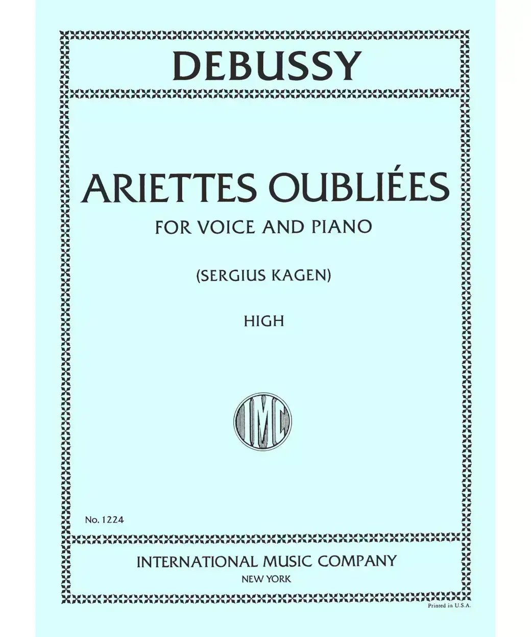 Debussy, C. - Ariettes Oubliees - High - Remenyi House of Music