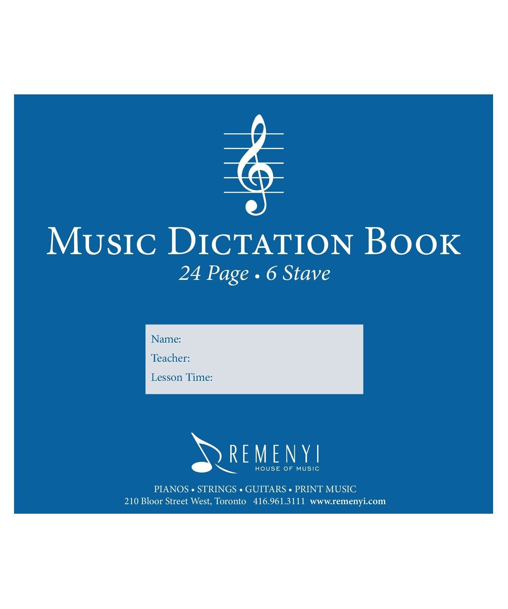 Dictation Book, 6 Stave, 24 pages - Remenyi House of Music