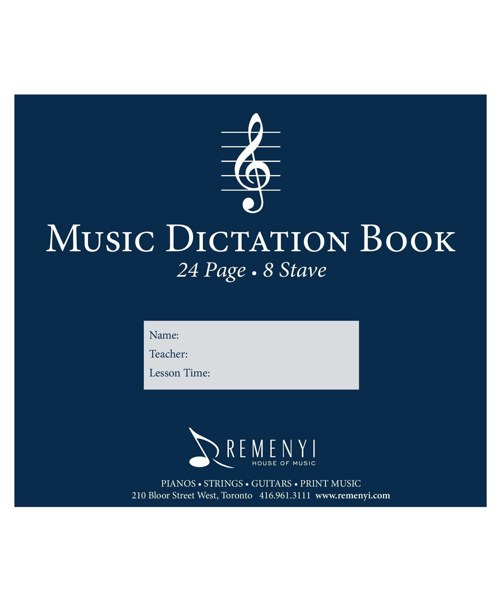 Dictation Book, 8 Stave, 24 pages - Remenyi House of Music