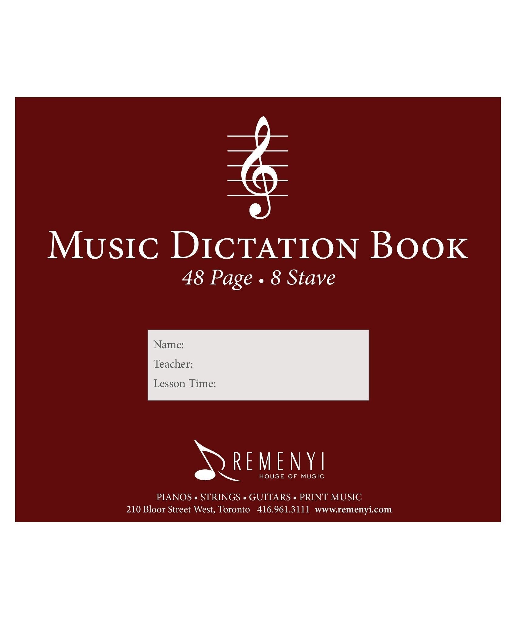 Dictation Book, 8 Stave, 48 pages - Remenyi House of Music