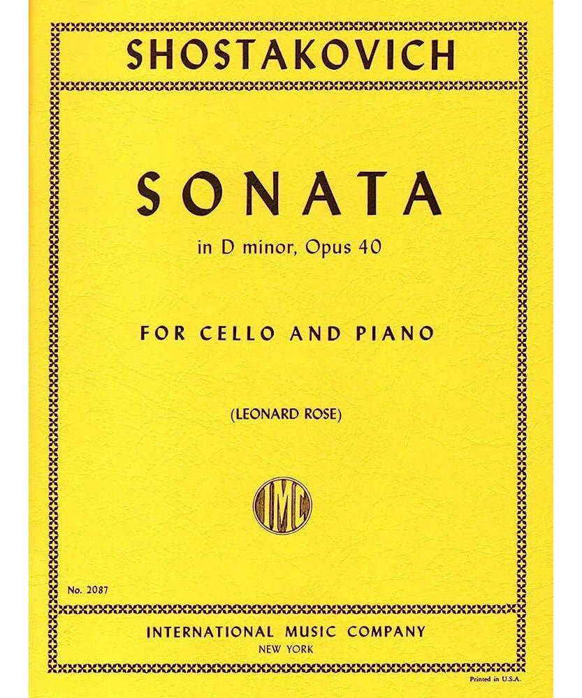 Dmitri Shostakovich - Cello Sonata in D minor op. 40 - Remenyi House of Music