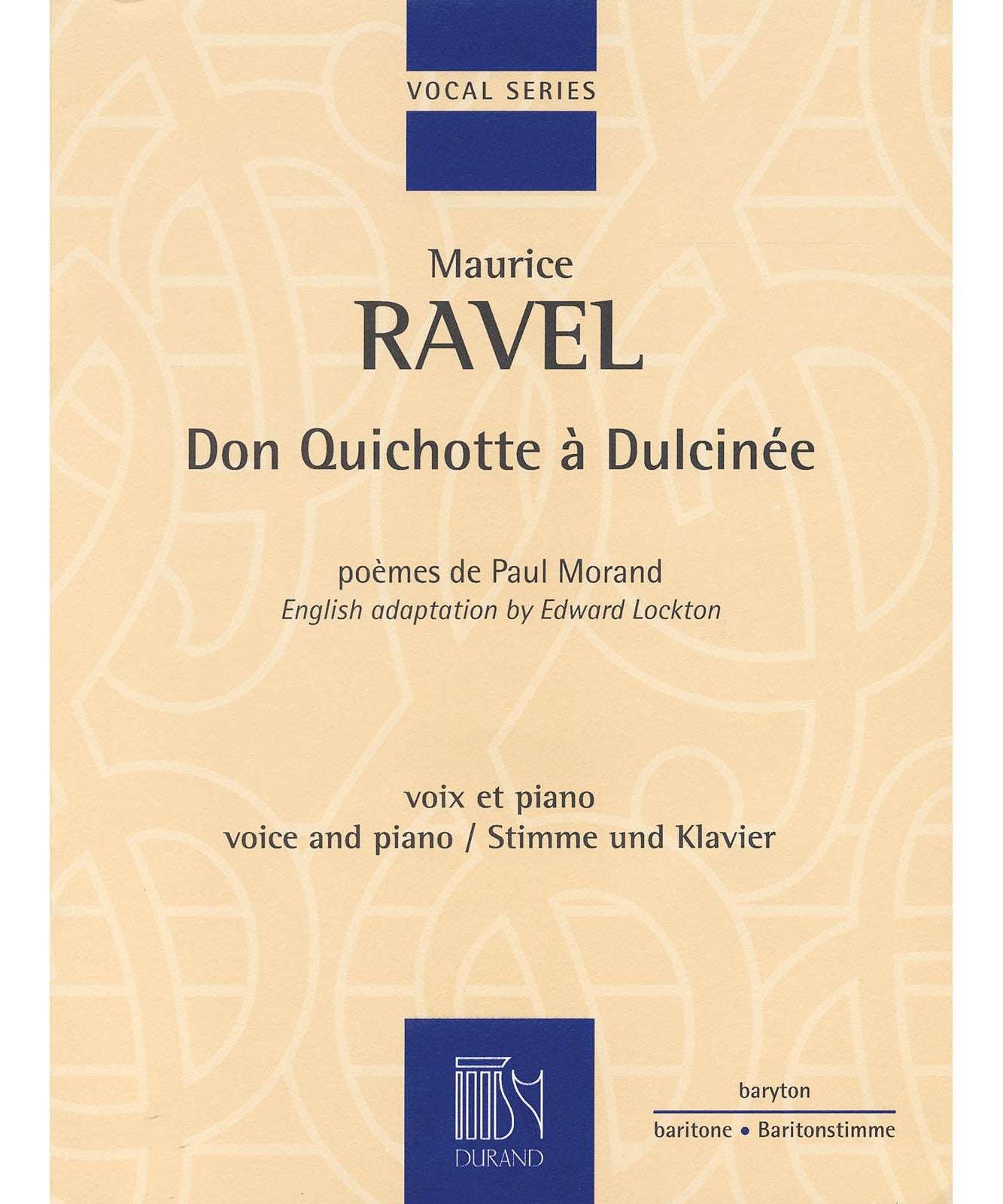 Don Quichotte á Dulcinée for Baritone and Piano - Remenyi House of Music