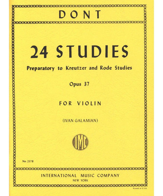 Dont, J. - 24 Studies for Violin (Opus 37) - Remenyi House of Music