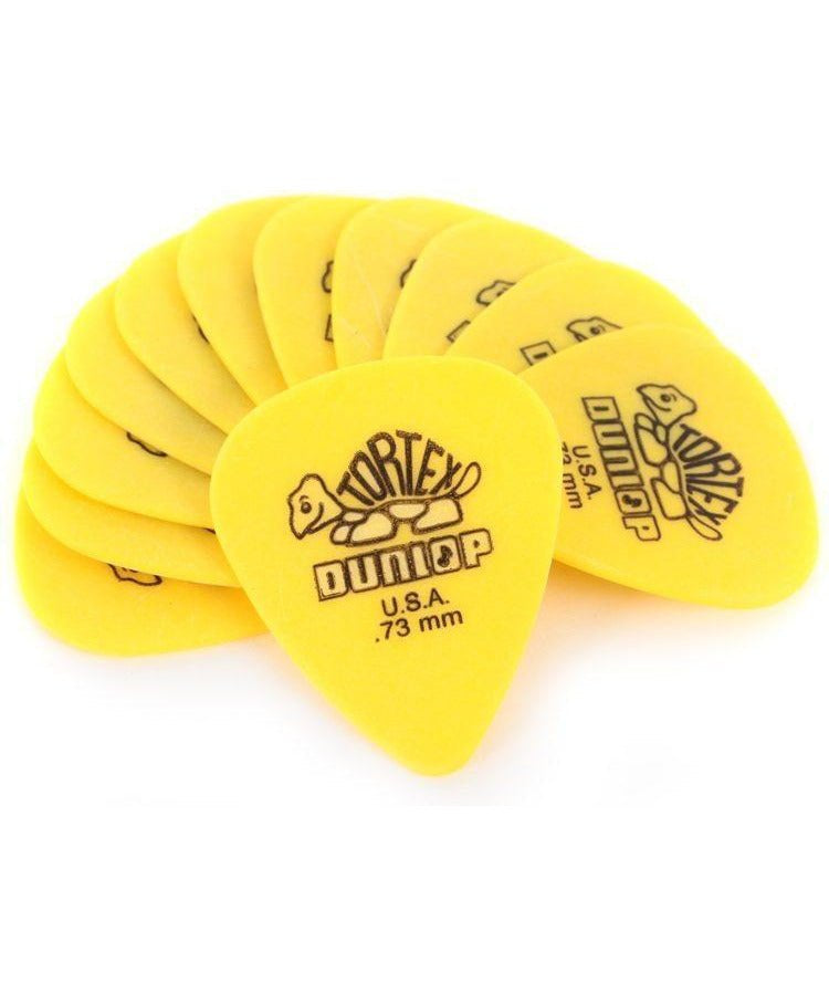 Dunlop 418P.73 Tortex Standard .73mm Yellow Guitar Picks, 12 - Pack - Remenyi House of Music