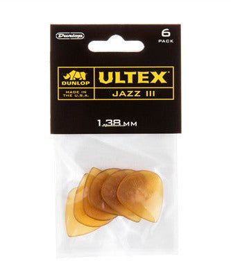 Dunlop 427P Ultex Jazz III Picks, 1.38mm, 6 - Pack - Remenyi House of Music