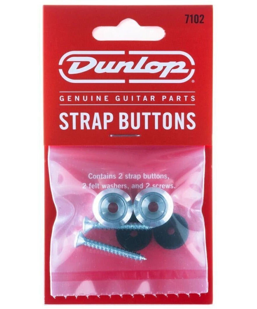 Dunlop 7102 Strap Button Set - Silver - Remenyi House of Music