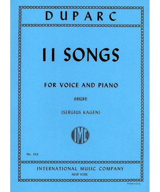 Duparc, H. - 11 Songs (High) - Remenyi House of Music