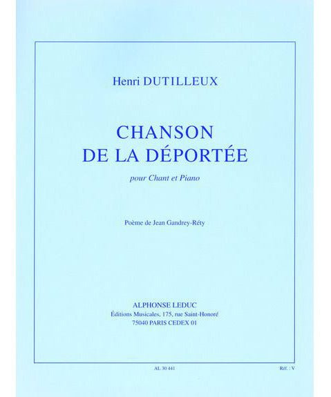 Dutilleux Henri Chanson De La Deportee Voice & Piano Book - Remenyi House of Music