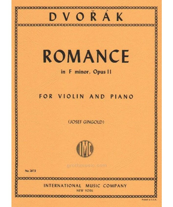 Dvořák A. - Romance in F Minor, Op. 11 - for Violin and Piano - Remenyi House of Music