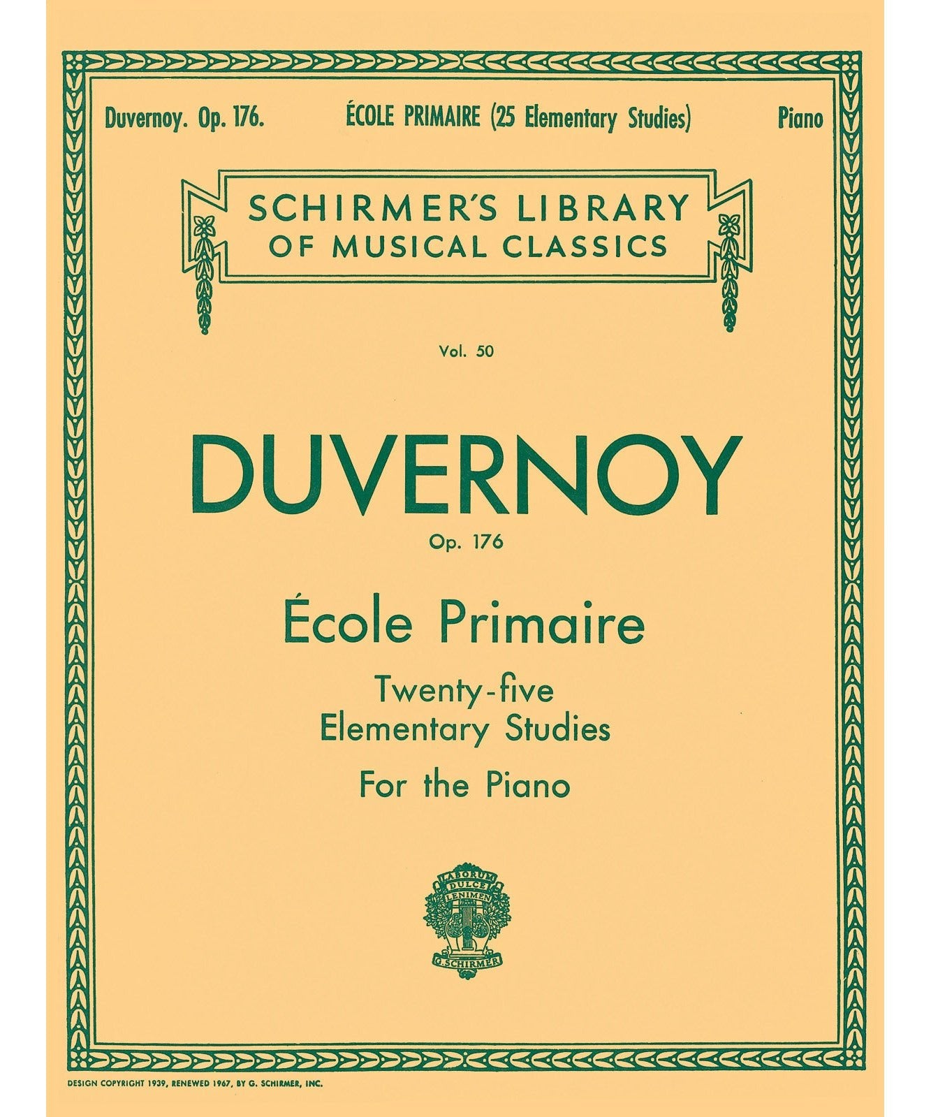 Ecole Primaire (25 Elementary Studies), Op. 176 - Remenyi House of Music