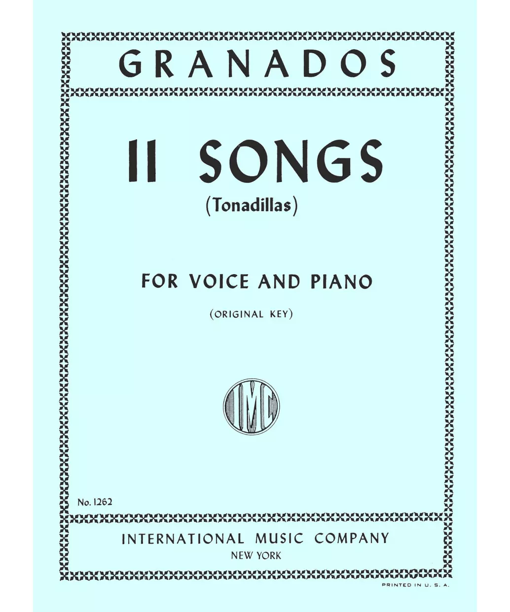 Eleven Songs (Tonadillas) (Sp. & E.) Original key - Remenyi House of Music