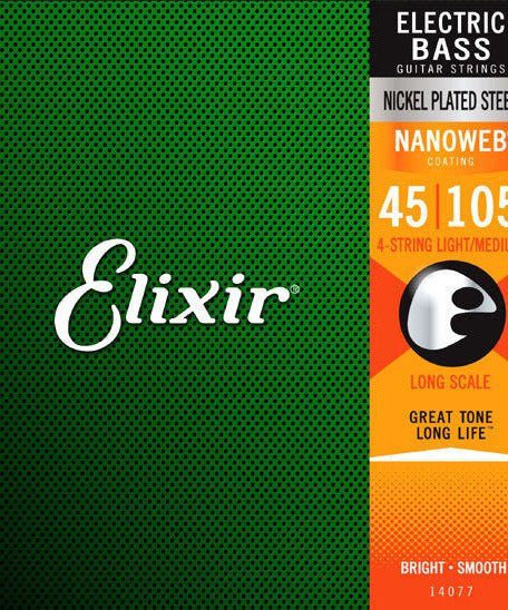 Elixir 14077 Nanoweb Bass Guitar Strings 45 - 105 - Remenyi House of Music