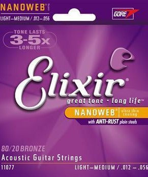 Elixir Acoustic Guitar 6 String Nanoweb Light Medium 11077 - Remenyi House of Music