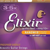 Elixir Acoustic Guitar Phosphor Bronze NanoWeb Coating, .012 - .056, 16077 - Remenyi House of Music