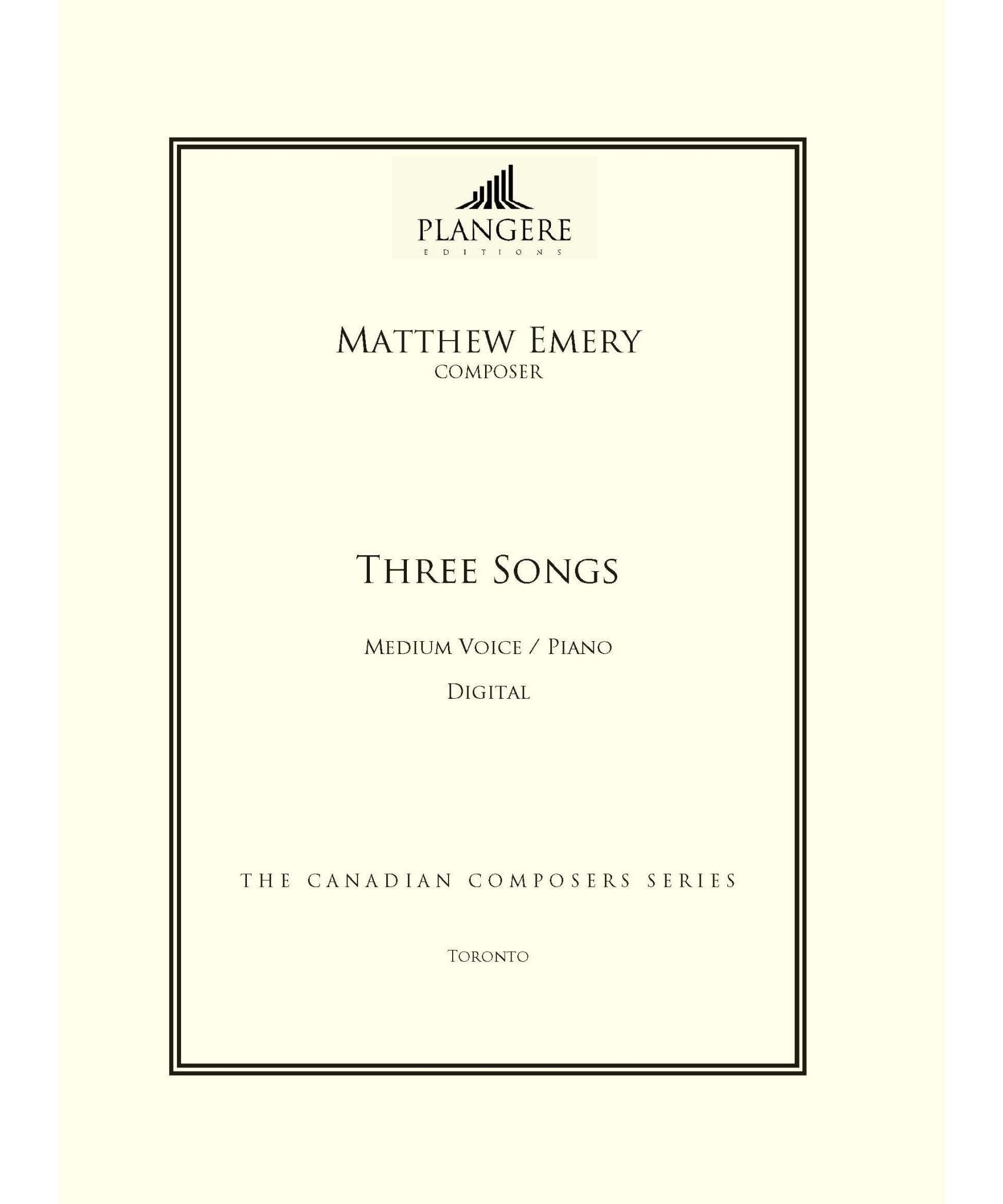 Emery, M. - 3 Songs - Medium Voice - Remenyi House of Music