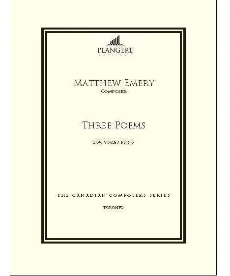 Emery, M. - Three Poems (Low Voice) - Remenyi House of Music