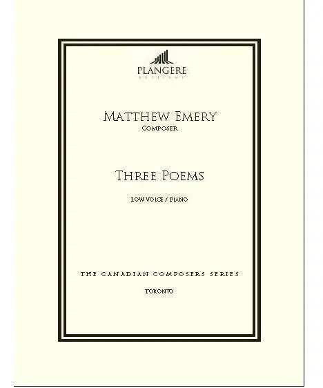 Emery, M. - Three Poems (Low Voice) - Remenyi House of Music
