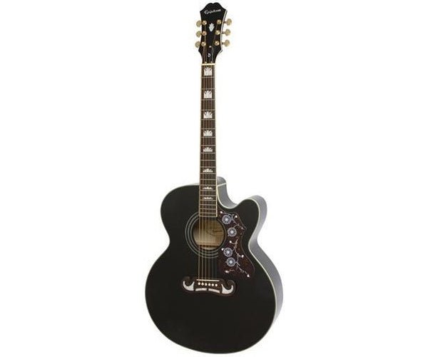 Epiphone J200 EC Studio CE Acoustic/Electric Guitar - Solid Top Black - Remenyi House of Music