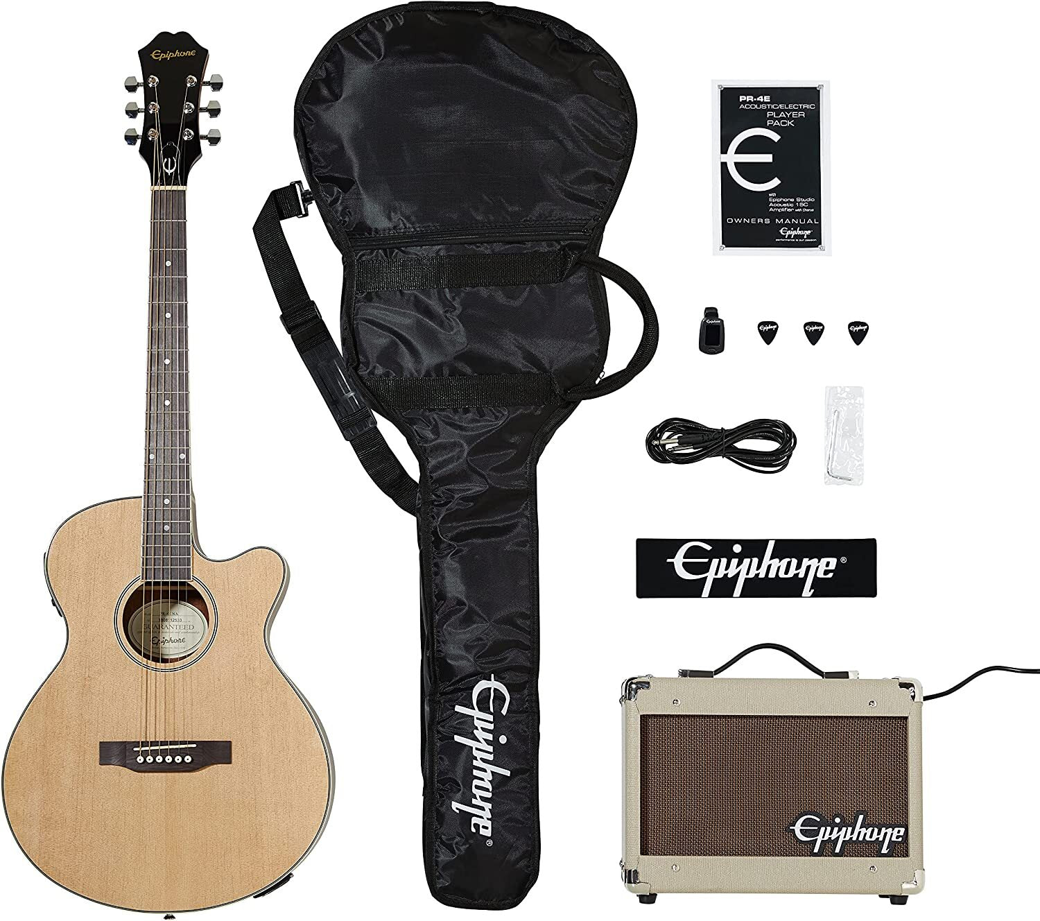 Epiphone Pr - 4E Acoustic - Electric Guitar Player Pack Natural - Remenyi House of Music