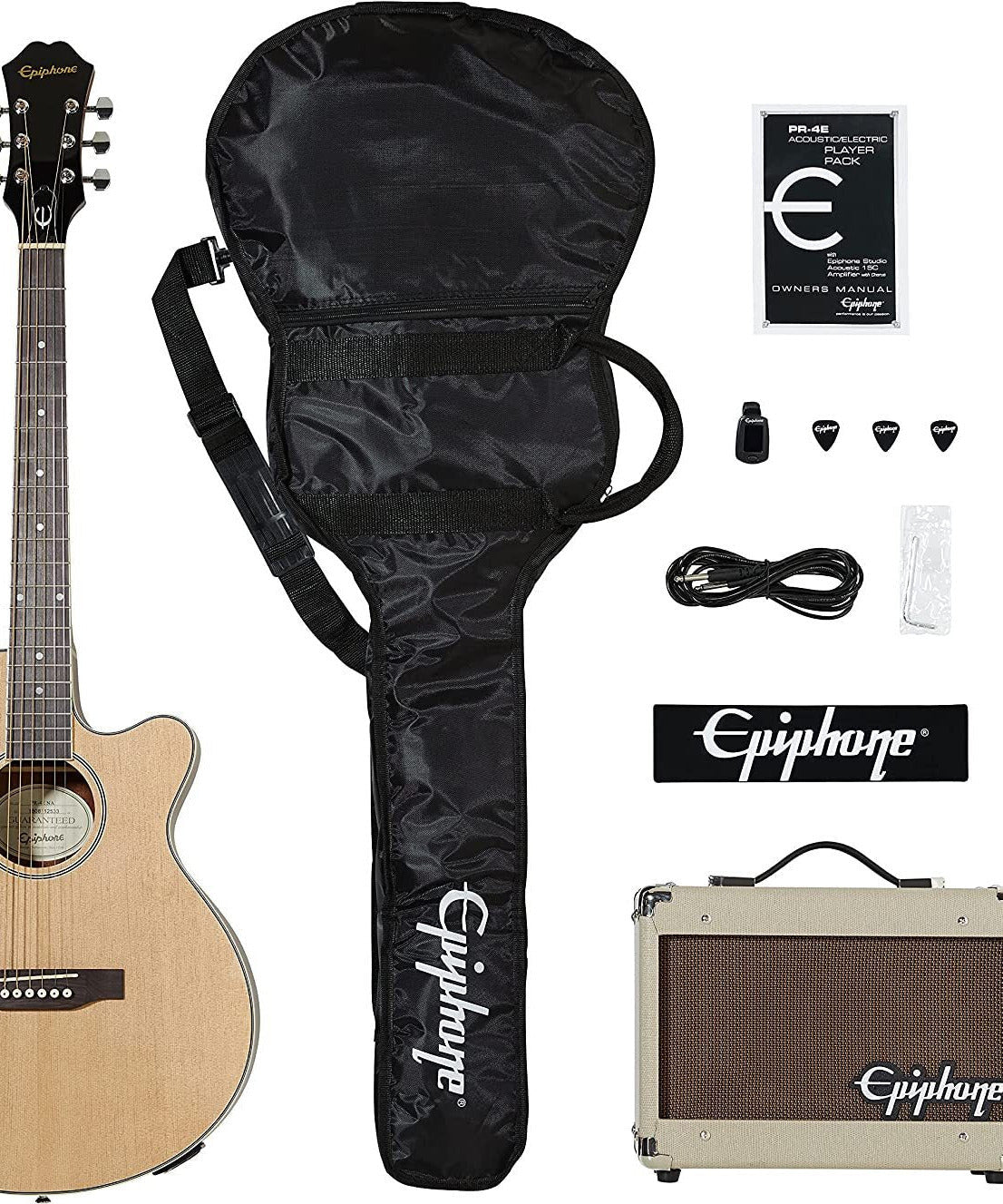 Epiphone Pr - 4E Acoustic - Electric Guitar Player Pack Natural - Remenyi House of Music