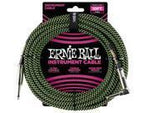 Ernie Ball 10 Braided Straight / Angle Instrument Cable Black and Green - Remenyi House of Music